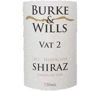 Wine label Burke and Wills Vat 2 Shiraz